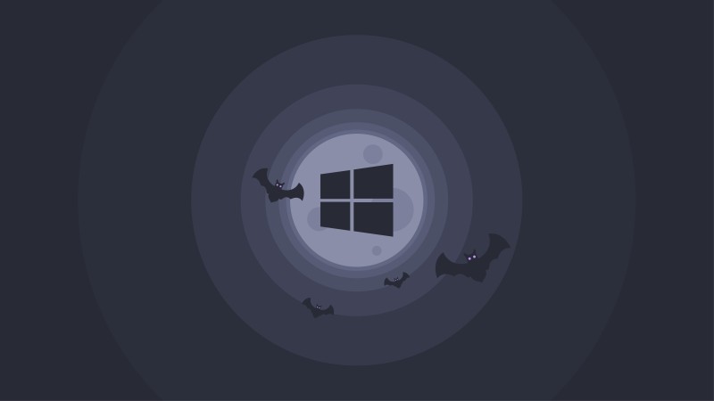 Spooky, Bats, Logo, Simple Background, Minimalism Wallpaper