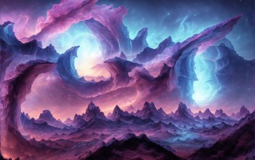 AI Art, Space, Colorful, Stars Wallpaper