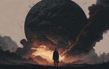 AI Art, Apocalyptic, Illustration, Clouds Wallpaper