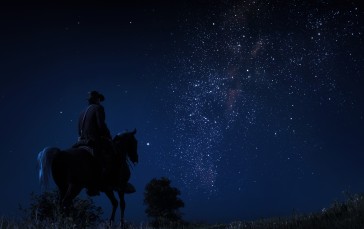 Milky Way, Stars, Nature, Night, Sky, Video Game Characters Wallpaper
