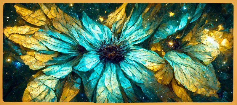 Flowers, Abstract, Plants, AI Art Wallpaper