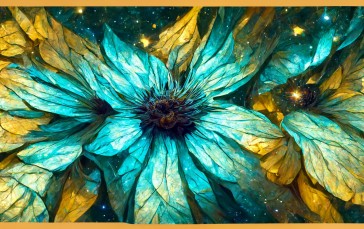 Flowers, Abstract, Plants, AI Art Wallpaper