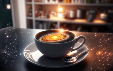 Coffee, Coffee Cup, Galaxy, CGI Wallpaper