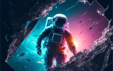 AI Art, Astronaut, Spacesuit, Space, Science Fiction Wallpaper