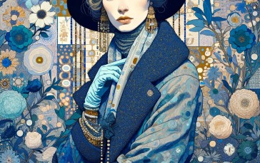 AI Art, Digital Painting, Gustave Klimt, Imitation Wallpaper