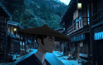 Blue Eye Samurai, Countryside Scene, Anime, Japanese Art, Building Wallpaper