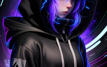 AI Art, Digital Art, Cyber, OneFinalHug, Fantasy Art, Anime Girls Wallpaper