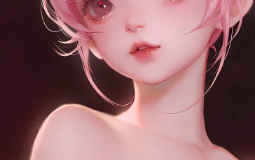Anime, Anime Girls, Pink Hair, Purple Eyes Wallpaper