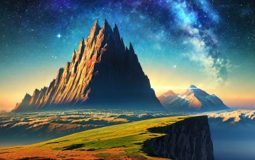 Stable Diffusion, 4K, AI Art, Landscape, Mountains Wallpaper