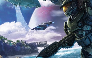 Master Chief (Halo), Halo CE, Spaceship, Futuristic Armor, Futuristic Wallpaper