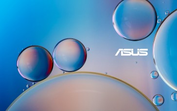 ASUS, Bubbles, Water Drops, Brand, Simple Background, Digital Art Wallpaper