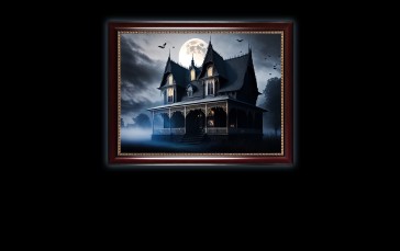 AI Art, House, Dark, Haunted Mansion Wallpaper