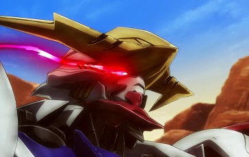 Anime, Anime Screenshot, Gundam Barbatos Lupus, Mobile Suit Gundam: Iron-Blooded Orphans, Glowing Eyes, Mars Wallpaper