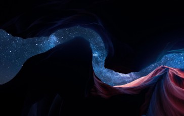 Canyon, Curved, Stars, Nature Wallpaper