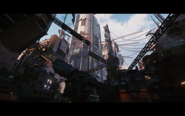 Cyberpunk 2077, Cyberpunk, Slum, Cranes (machine), Building, Video Games Wallpaper