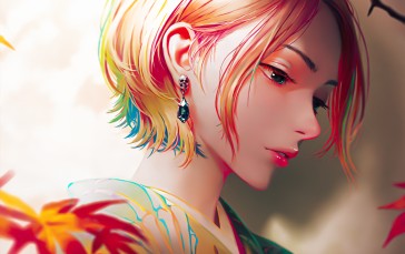Arata Yokoyama, Anime Girls, Artwork, Multi-colored Hair Wallpaper