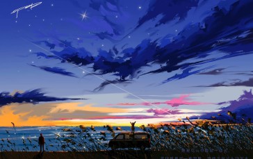 Clouds, Artwork, Sky, Sunset Glow Wallpaper