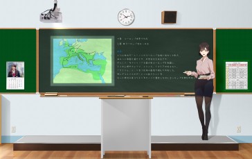 Classroom, World History, Teachers, Anime Girls, Looking at Viewer, Standing Wallpaper