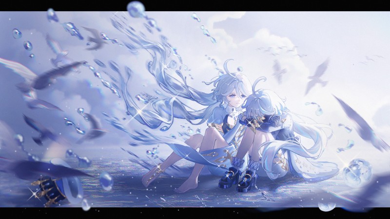 Anime, Anime Girls, Furina (Genshin Impact), Genshin Impact, Water Wallpaper