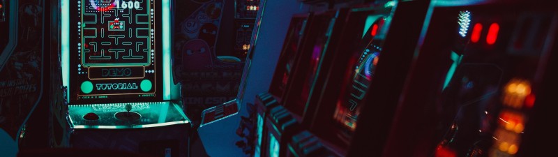 Arcade , Neon, Video Games, Pac-Man , Arcade Cabinet, Indoors Wallpaper