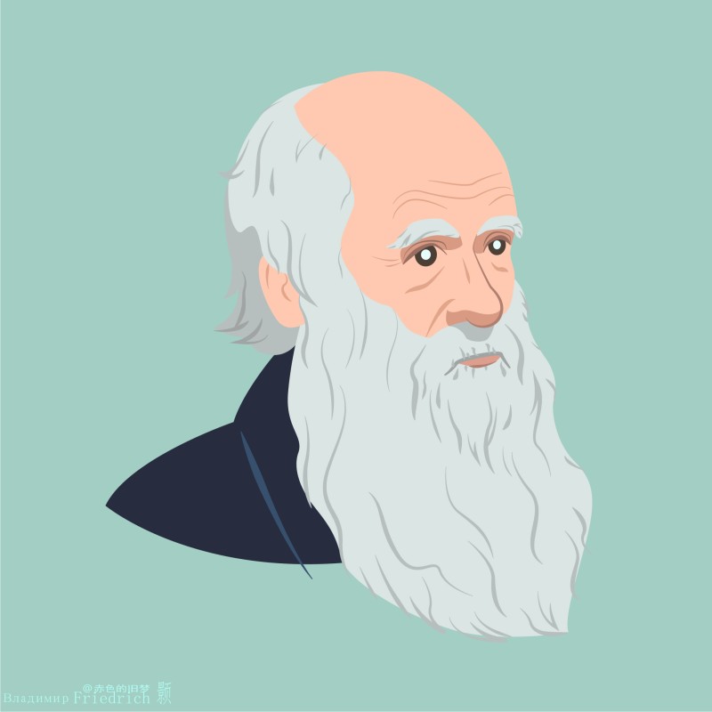 Flatdesign, Charles Darwin, Scientists, Minimalism, Simple Background Wallpaper
