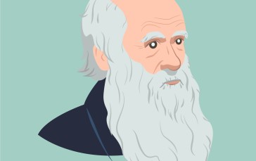 Flatdesign, Charles Darwin, Scientists, Minimalism, Simple Background Wallpaper