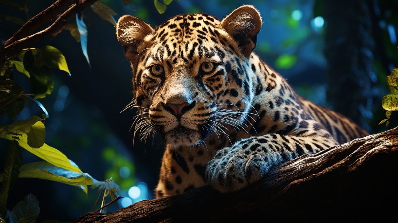 AI Art, Animals, Leopard, Forest, Digital Art, Nature Wallpaper