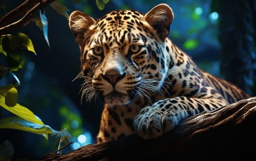 AI Art, Animals, Leopard, Forest, Digital Art, Nature Wallpaper