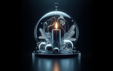 Christmas, Christmas Lights, Simple Background, AI Art Wallpaper