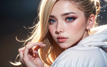 AI Art, Women, Model, Blue Eyes Wallpaper