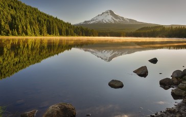 Trillium Lake, Reflection, Landscape, Photography, Oregon Wallpaper