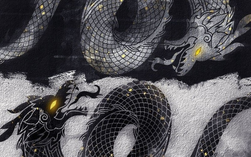 Dragon, Chinese Dragon, Yin and Yang, Digital Art Wallpaper