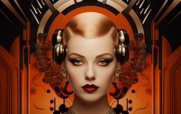 AI Art, Art Deco, Portrait, Digital Art, Face Wallpaper