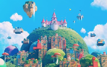 Nintendo, Video Game Art, Digital Art, Castle, Clouds, Platform Wallpaper