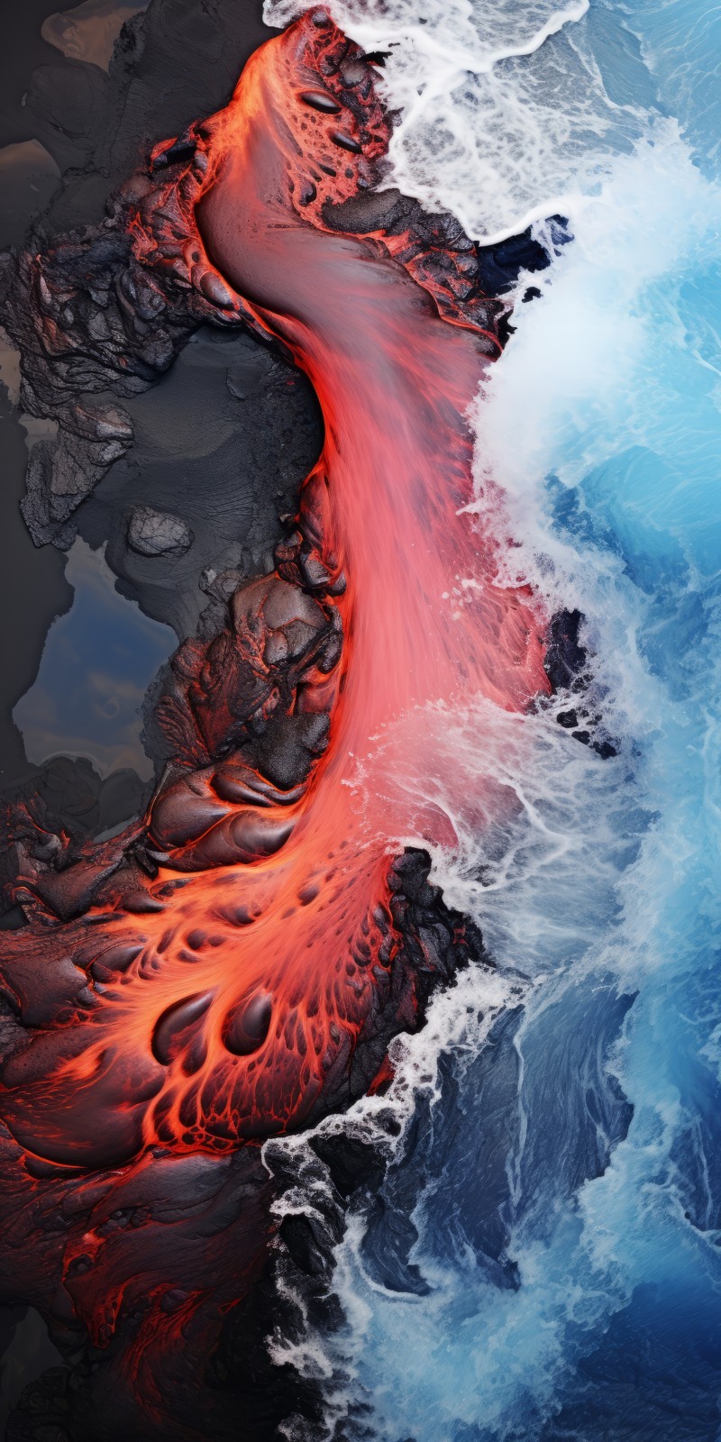 AI Art, Water, Waves, Cliff Wallpaper