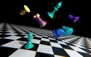 Artwork, Chess, CGI, Black Background, Checkered Wallpaper