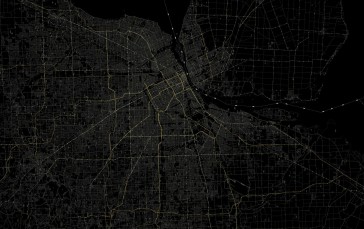 Detroit, Map, Aerial View, USA, Canada, Windsor (Canada) Wallpaper
