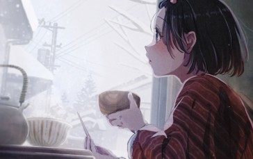 Anime Girls, Portrait Display, Looking Away, Short Hair, Blushing Wallpaper