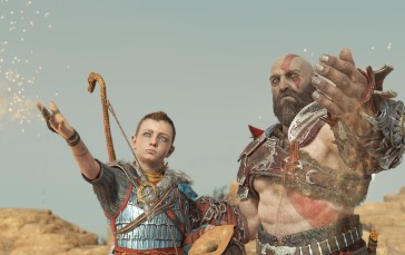 God of War, Kratos, Atreus, Digital Art, Video Games, Beard Wallpaper
