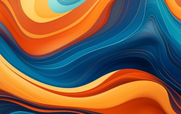 AI Art, Illustration, Colorful, Waves Wallpaper