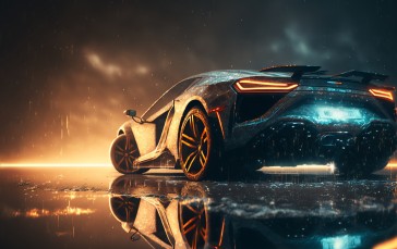 AI Art, Sports Car, Car, Taillights Wallpaper