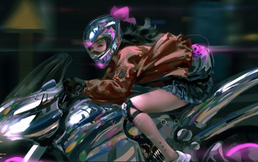 Digital Art, Artwork, Motorbike Helmet, Motorcycle Wallpaper