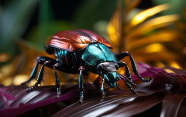 AI Art, Colorful, Beetle, Digital Art Wallpaper