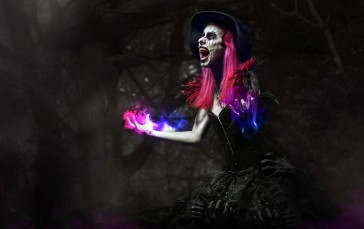 Witch, Halloween, Digital Art, Women Wallpaper