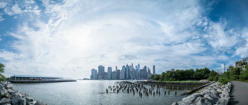 New York City, Manhattan, East River, Sky, Park Wallpaper