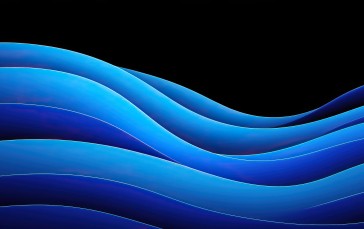 AI Art, Windows 11, Windows 10, Blue, Waves Wallpaper