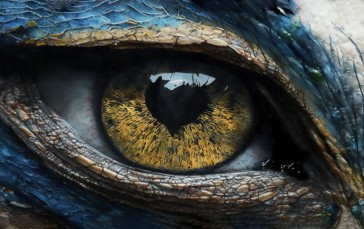 AI Art, Eyes, Creature, Yellow Wallpaper