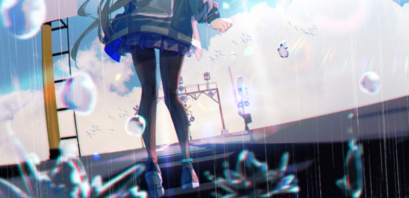 Anime, Anime Girls, Amiya (Arknights), Rain, Water Drops Wallpaper