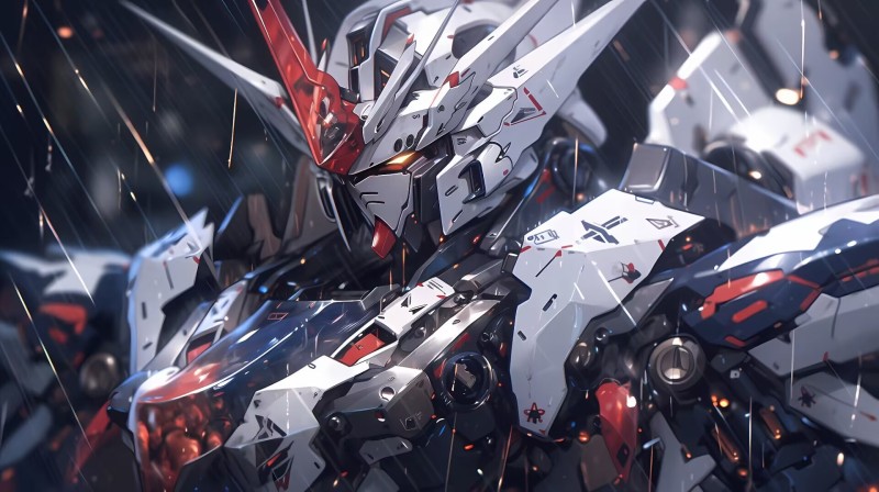 Digital Art, AI Art, Mechs, Gundam, Depth of Field Wallpaper