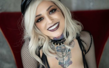 Smiling, Face, Tattoo, Gothic Wallpaper